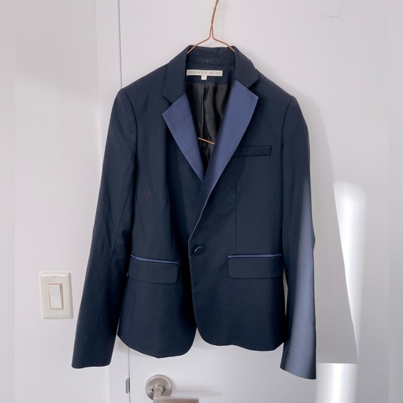 Veronica Beard virgin wool silk blend navy blue blazer - Picture 1 of 4